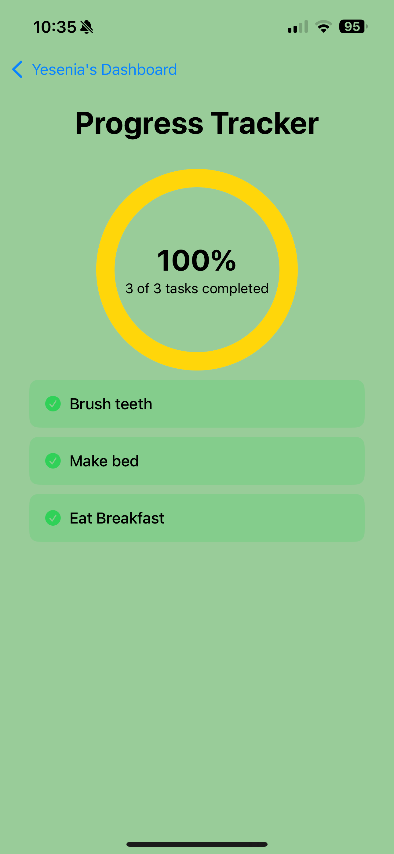 All tasks completed view